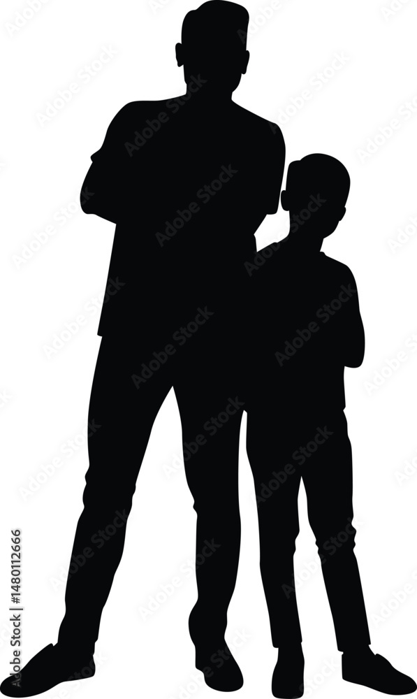 Father and son silhouette illustration Father and son silhouette illustration