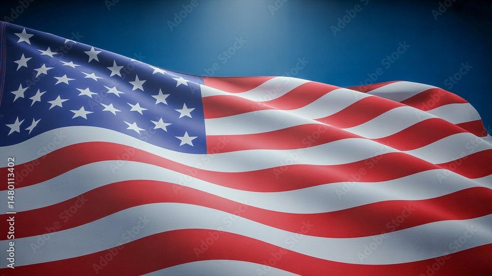 American uracil flag on a moody blue background ideal for july th veteran s day or memorial day patrioti