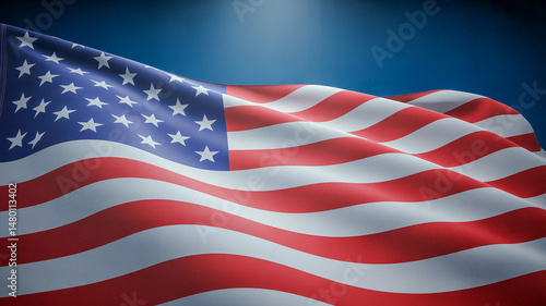 Obraz na płótnie American uracil flag on a moody blue background ideal for july th veteran s day or memorial day patrioti w salonie