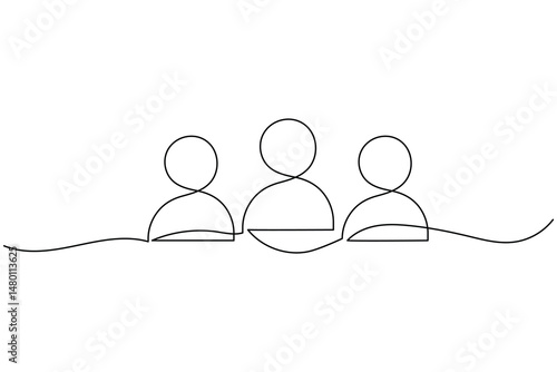 User person icon continuous one line drawing isolate outline vector illustration