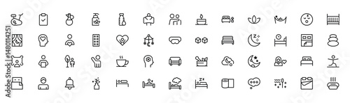 Relaxation and rest icons showcase wellness