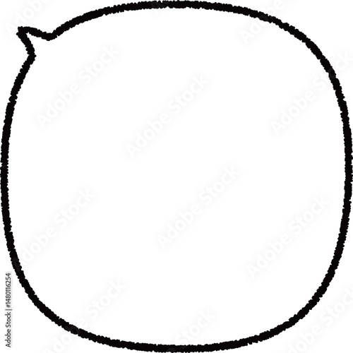 丸みを帯びた、可愛いふっくらしたふきだし