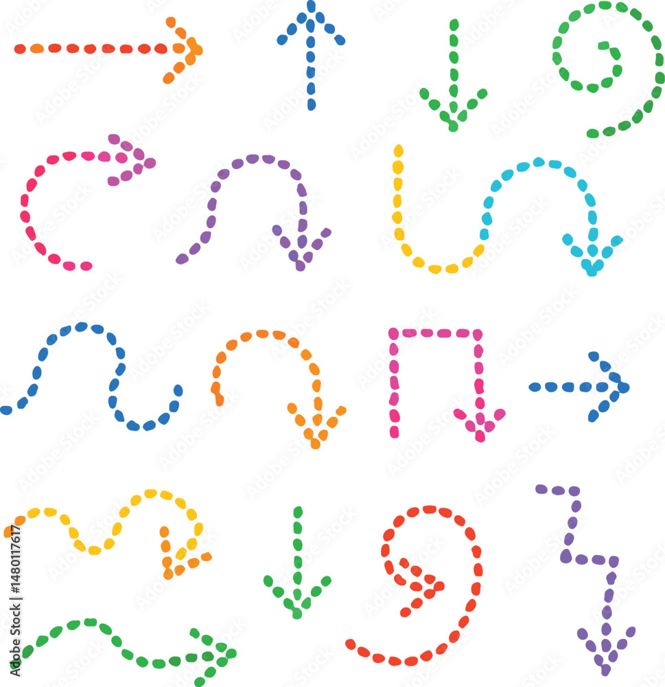 colourful dotted arrows colourful dotted arrows