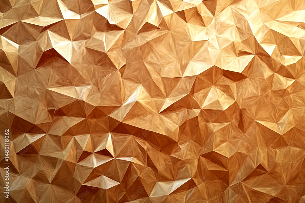 Naklejka premium Abstract Gold Geometric Triangles Background Texture