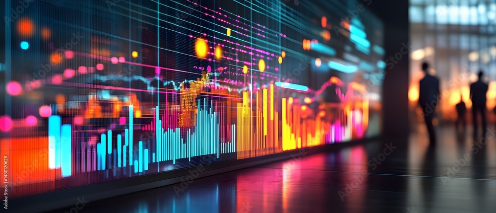 Fototapeta premium A colorful chart with many lines and numbers