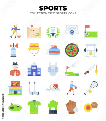 Collection of 25 Sport Icons. Summer and Winter Sports. Ball Games. and More