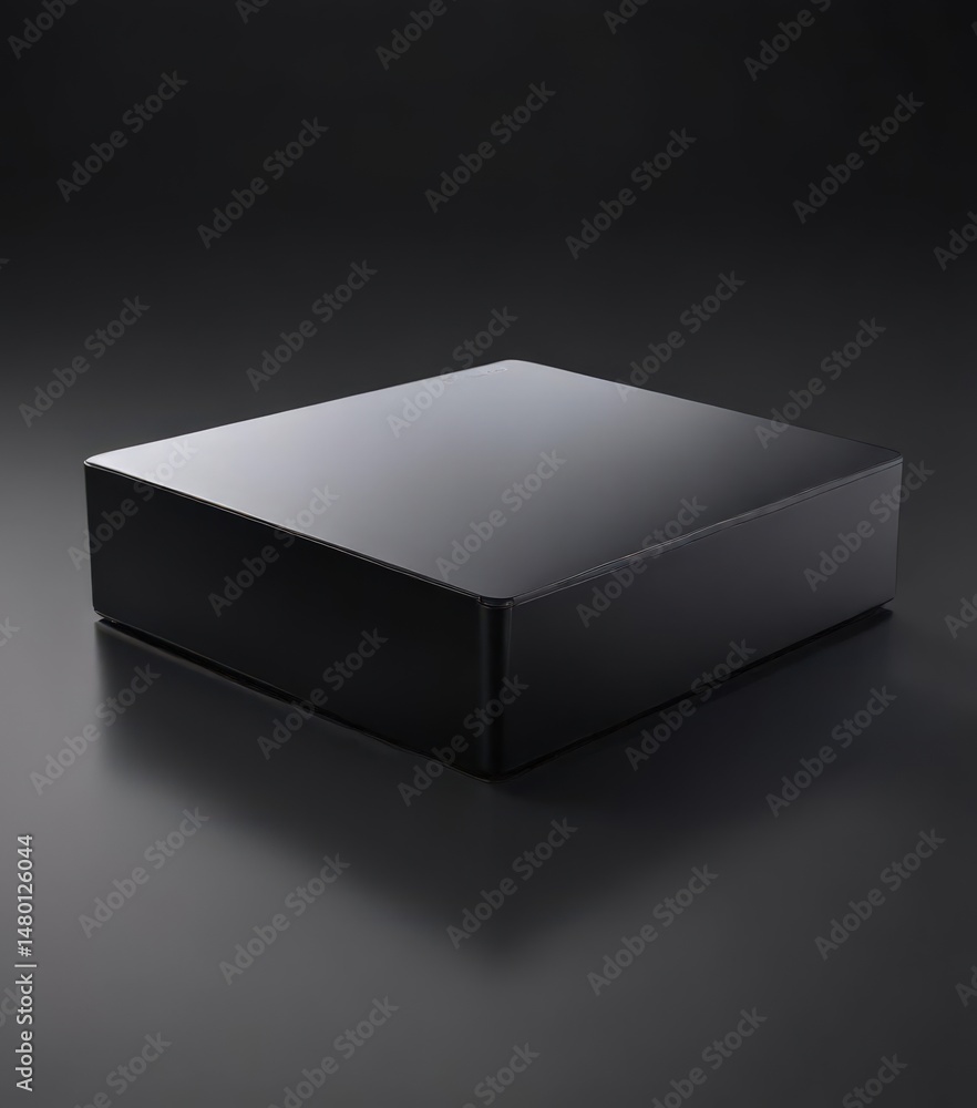 Fototapeta premium Sleek black aluminum, glossy finish, reflective surface, industrial, luxury, metal
