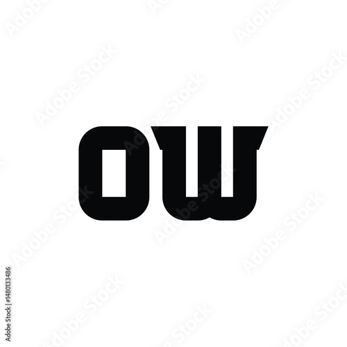 OW monogram logo design letter text name symbol monochrome logotype alphabet character simple logo