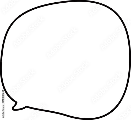 丸みを帯びた、可愛いふっくらしたふきだし