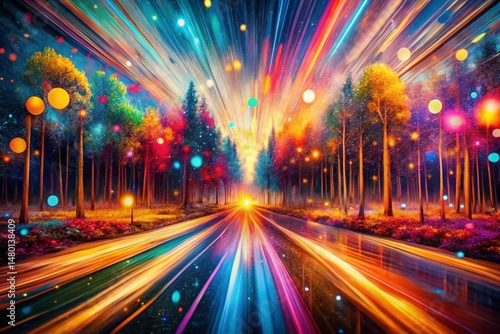 Modern Boho Long Exposure Art: Abstract Company Identity Design