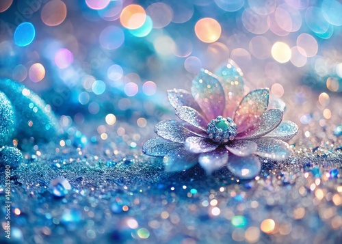 Modern Frosted Glitter Flower Pattern Background - Elegant Abstract Texture for Design