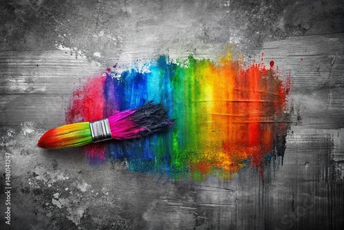 Monochrome Abstract Paint Strokes: Minimalist Artistic Background