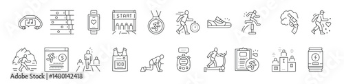 Running icons depict athletic endeavors