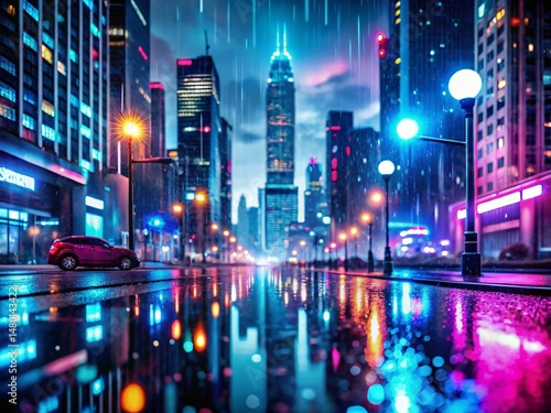 Night Cityscape with Glowing Office Suite   Communication App Symbols