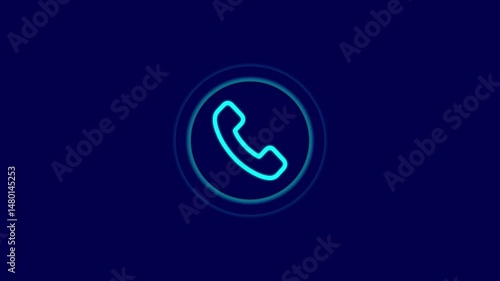 Calling icon  animation, telephone icon. Incoming call ring icon. and radio wave