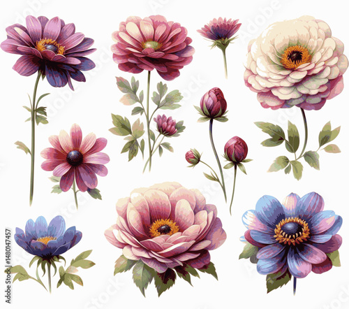 Floral Whisper flower isolated watercolor vector illustration svg