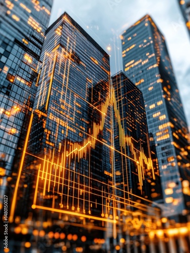 Cinematic cityscape reflecting global fintech revolution, showcasing advancements in financial technology on a global scale with a futuristic and modern aesthetic.