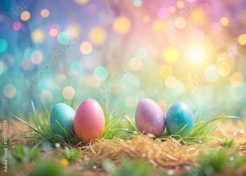 Pastel Easter Egg Background: Soft Brushstrokes & Low Light Photography