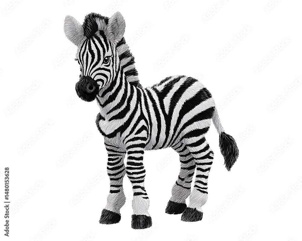 Obraz premium Zebra plush toy, standing pose