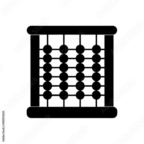 abacus with wooden beads on white background  .svg