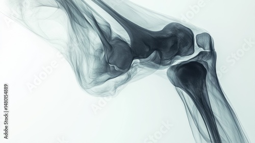 Anatomical Structure of Human Knee Joint in X-Ray with Clear Definition of Bones and Soft Tissues