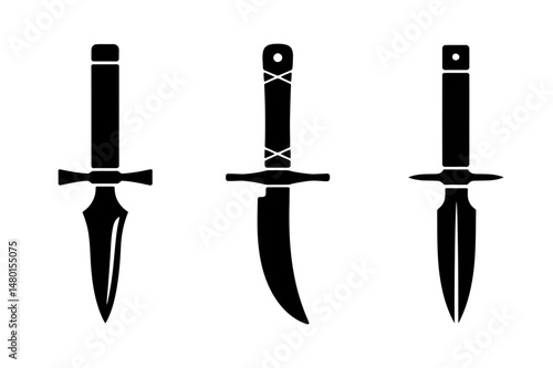 Collection of fantasy swords and dagger silhouettes