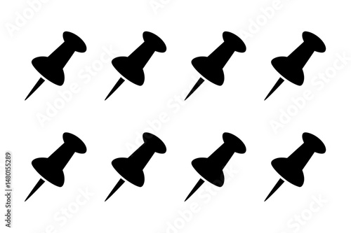 Black push pins vector design for office and home
