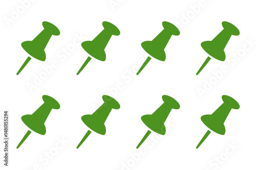 Green push pins office supplies bulletin board items