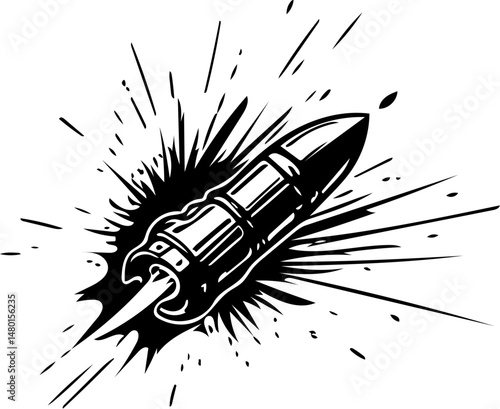 vector illustration of a bullet silhouette