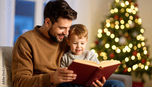 Father reading a story to his child, highlighting quality time and the joy of shared moments on Father's Day.