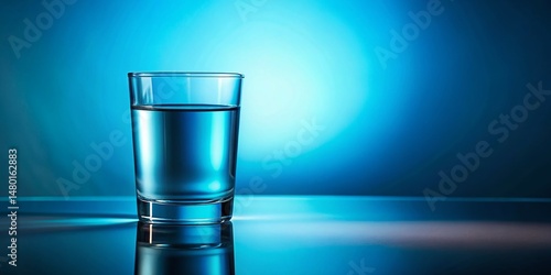 Serene Blue: Long Exposure Photo of a Glass of Water