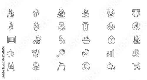 Baby care icons pregnancy to growth