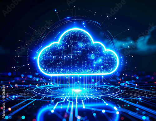 Wallpaper Mural cloud data synchronization concept background ai Torontodigital.ca