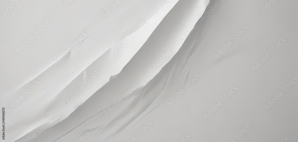 Fototapeta premium Subtle creases and wrinkles on a white poster, creating a textured surface , white, image, fold