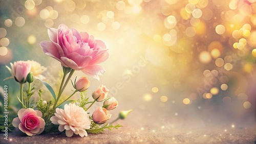 Soft Faded Floral Background Texture - Mother's Day Card Design