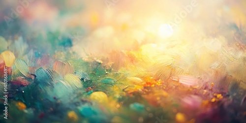 Soft Hues Abstract Texture Background - Post Impressionist Style Stock Photo
