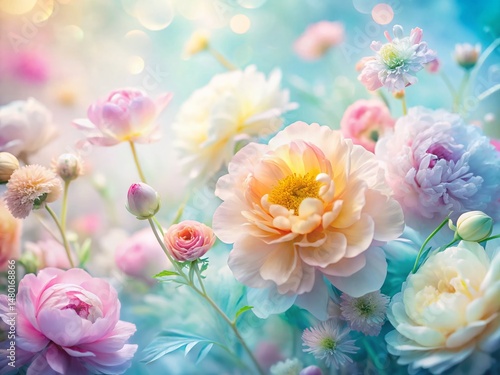 Soft Pastel Floral Wallpaper Design: Delicate Flower Patterns for Backgrounds