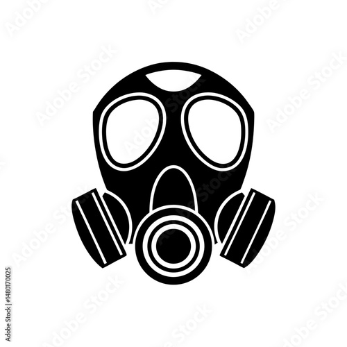 gas mask with rubber straps on white background  .svg