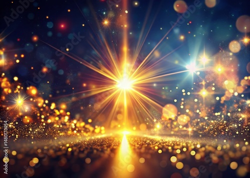 Sparkling Corner Light, 4K UHD 3D Bokeh Background, Abstract Glowing Illumination