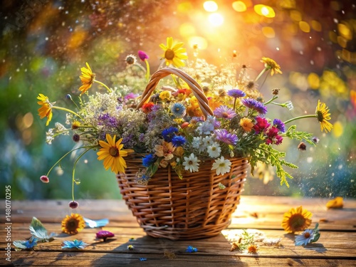 Sparkling Glass Shard Flower Basket,  Glimmering Floral Arrangement,  Reflective Glass Decor