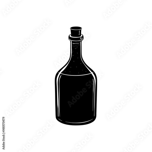 glass bottle with cork stopper on white background.svg