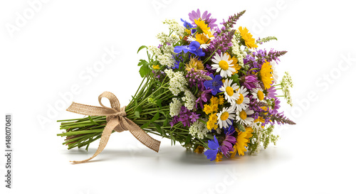 Buquê de Flores do Campo com Fita de Juta