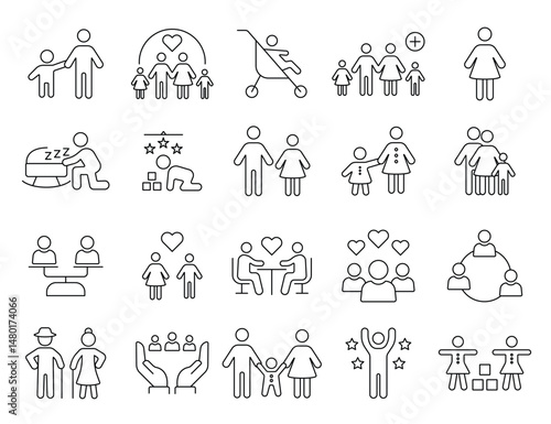 Family icons depicting different life stages