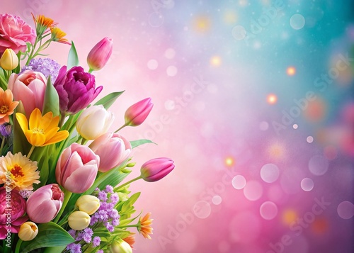 Stylish Mother's Day Background: Elegant Floral Design with Copy Space