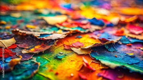 Stylish Torn Paper Background with Spray Paint Accents - Tilt-Shift Photography