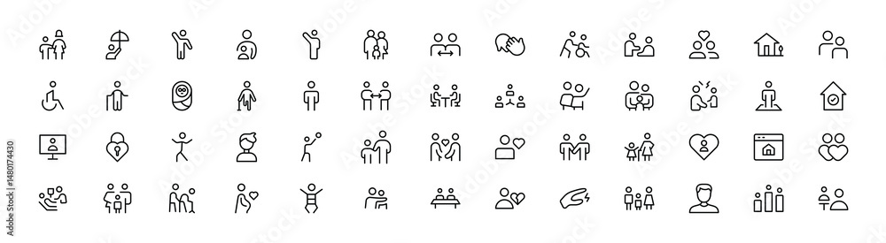 Diverse community icons symbolize human connections Diverse community icons symbolize human connections