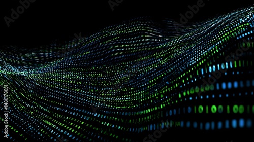 Digital data flows dynamically forming a patterned digital landscape