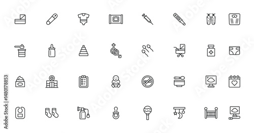 Pregnancy and baby care icon set