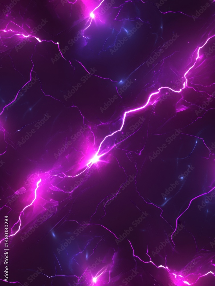Obraz premium Electric purple lightning strikes abstract background seamless pattern design with glowing energy flashes and dark sky