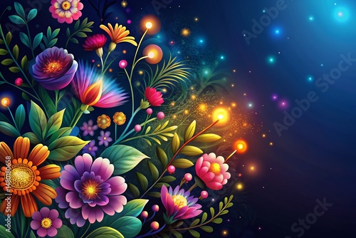 Sustainable Mother's Day: Night Bloom Pattern, Eco-Friendly Nature Illustration